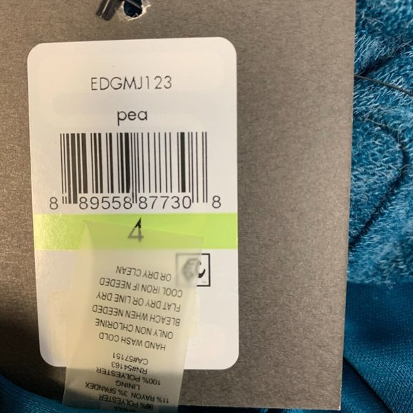 Ellen Tracy NWT Peacock Blue Sweater Dress Fit & Flare Asymmetrical Hem size 4 - Picture 3 of 6